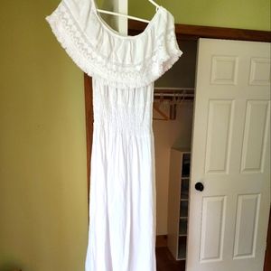 Ladies white cotton dress x large